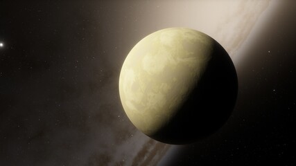 Alien Planet in the outer space. 3d rendering