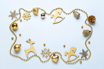 Beautiful Christmas composition on light background