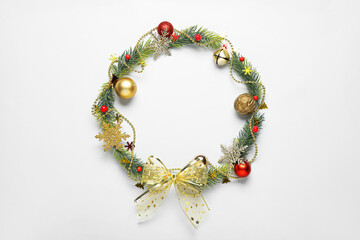 Beautiful Christmas composition on white background