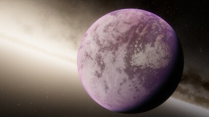 Alien Planet in the outer space. 3d rendering