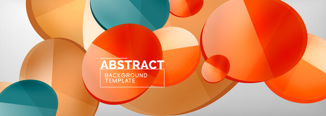 Abstract glossy round shapes vector background. Vector futuristic illustration for covers, banners, flyers and posters and other