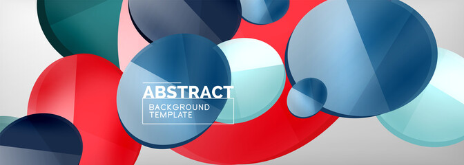 Abstract glossy round shapes vector background. Vector futuristic illustration for covers, banners, flyers and posters and other