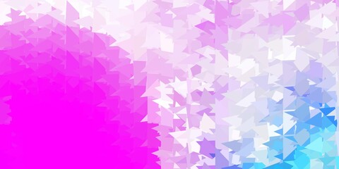 Obraz premium Light pink, blue vector poly triangle template.