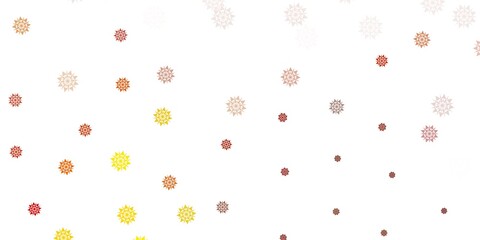 Light yellow vector background with christmas snowflakes.