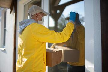 The courier delivered the parcel