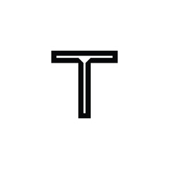 Outline Letter T Initial monogram logo.