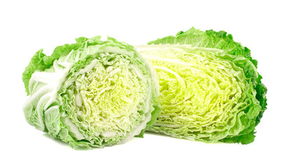 fresh chinese cabbage on a white background