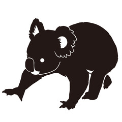 コアラのシルエットイラスト