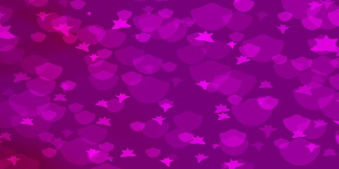 Light Pink vector layout with circles, stars.