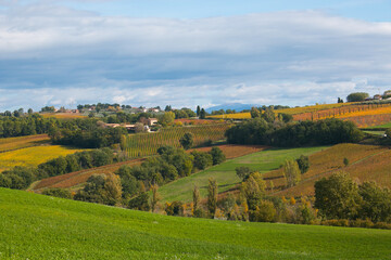 Beautiful umbria landscape in the autumn season, Italy