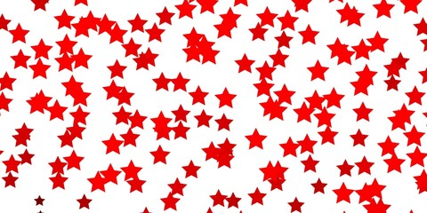 Dark Red vector texture with beautiful stars.