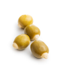 Pitted green olives stuffed with almonds.