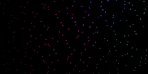 Dark Multicolor vector pattern with abstract stars.