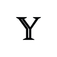 Logo Letter Y Monogram in outline style.