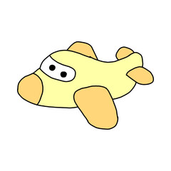 Cartoon illustration of a cute airplane