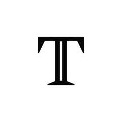 Logo Letter T Monogram in outline style.
