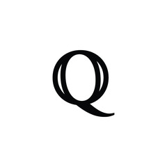 Logo Letter Q Monogram in outline style.