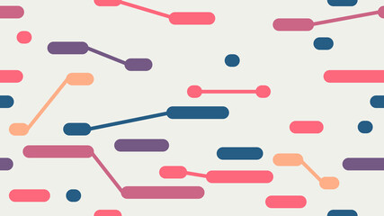 Colorful striped, geometric seamless pattern. Abstract technology background. Vector illustration