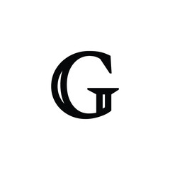 Logo Letter G Monogram in outline style.