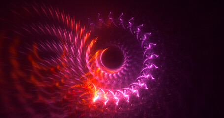 3D rendering abstract multicolor fractal light background