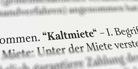 Kaltmiete im Buch