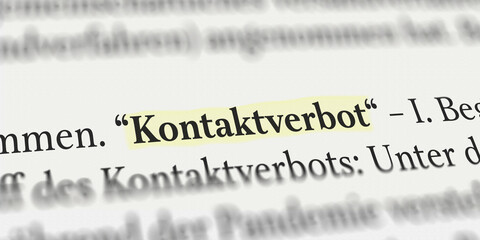 Kontaktverbot im Buch mit Textmarker markiert