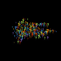 Question marks Quiz, doubt poll query public poll.