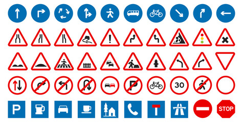 50 International Road Sign Collection