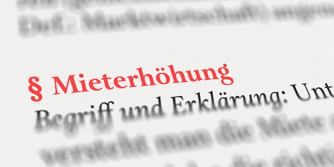 Mieterhöhung rechtlich erklärt mit Paragraph Zeichen