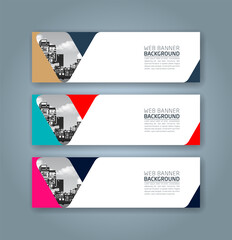 Abstract Web banner design background or header Templates