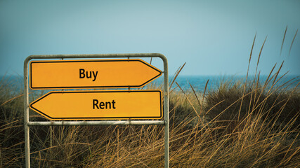 Street Sign to Buy versus Rent