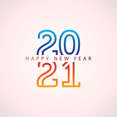 Happy new year 2021! Elegant colorful gradient design. vector illustration template.