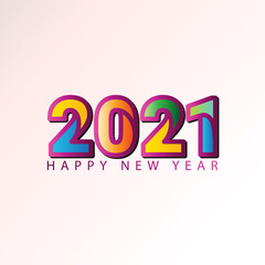 Happy new year 2021! Elegant colorful gradient design. vector illustration template.