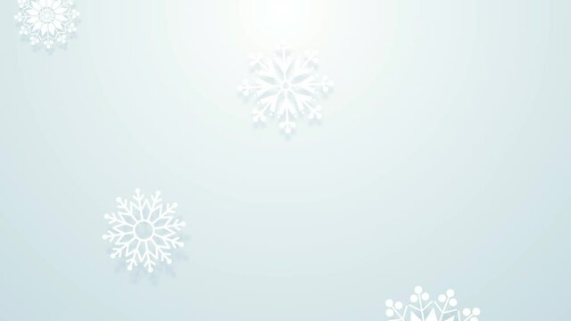 Winter is coming, animated background. A cold Christmas with snowfall. 2D animation. Seamless 4k footage