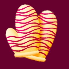 raster illustration of chistmas mittens