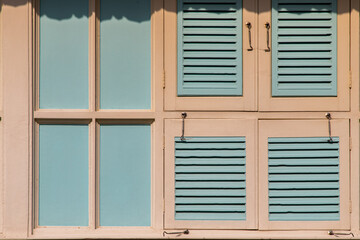 The beauty of the Pastel colors wooden windows. No focus, specifically.