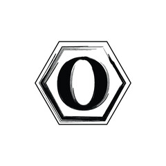 Initial Letter O With Brush style effect monogram logo.