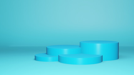 3d Render image, Golden Product podium display or Showcase, Background studio in pastel pink color.