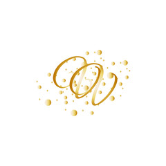 Letter VV With Gold dotted circle style effect.