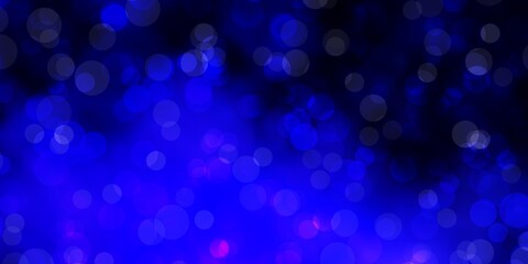 Dark BLUE vector template with circles.