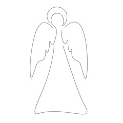 Christmas angel drawing vector illustratio