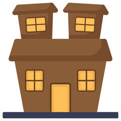 Scary Castle Concept, Evil Night Scene Vector Color Icon Design, Halloween 31 October Symbol on White background, Trick or Treat, Creepy House Building 