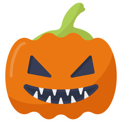 Creepy Pumpkin Concept vector Color Icon Design, Halloween COVID-19 Symbol on White background