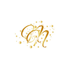 Letter NN With Gold dotted circle style effect.