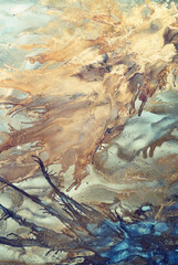 Fluid Art .Modern Abstract colorful background, wallpaper. Mixing acrylic paints. Marble texture. Alcohol ink colors  translucent