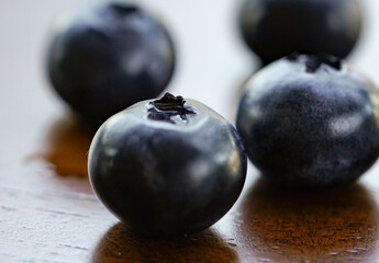Juicy organic blueberries . High quality macro photo of fresh blueberries.