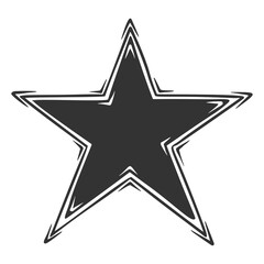 Fototapeta premium Hand drawn vector of star, isolated on white background.
