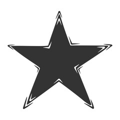 Hand drawn vector of star, isolated on white background.