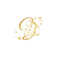 Letter Y With Gold dotted circle style effect.