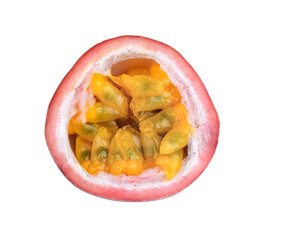 Passion fruit on white background